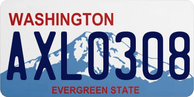 WA license plate AXL0308
