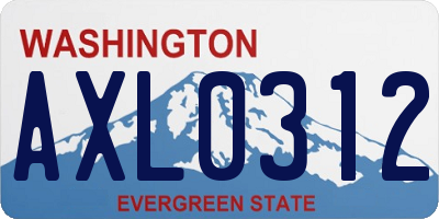 WA license plate AXL0312