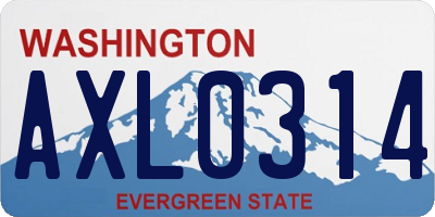 WA license plate AXL0314