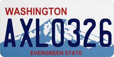 WA license plate AXL0326