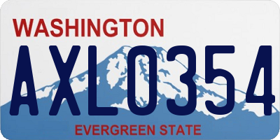 WA license plate AXL0354