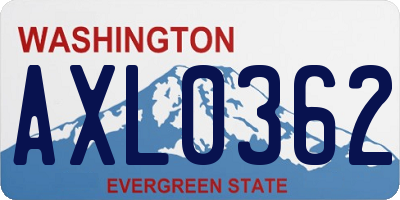 WA license plate AXL0362