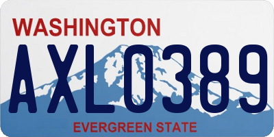 WA license plate AXL0389