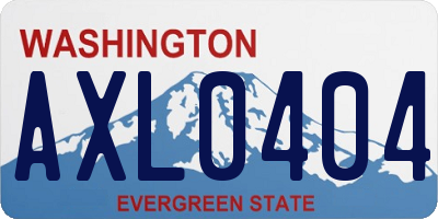 WA license plate AXL0404
