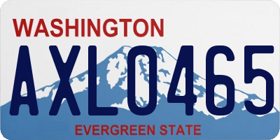 WA license plate AXL0465