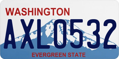 WA license plate AXL0532