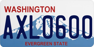 WA license plate AXL0600