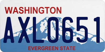 WA license plate AXL0651