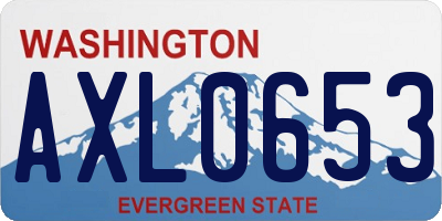 WA license plate AXL0653