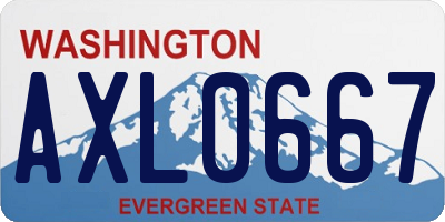 WA license plate AXL0667