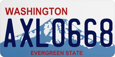 WA license plate AXL0668