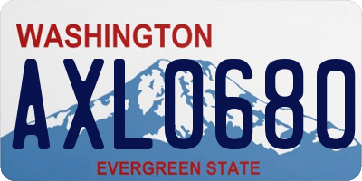 WA license plate AXL0680