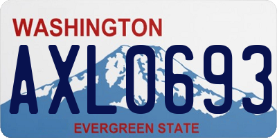 WA license plate AXL0693