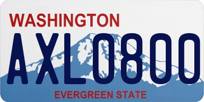 WA license plate AXL0800