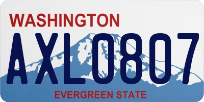 WA license plate AXL0807
