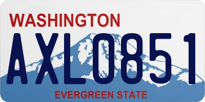 WA license plate AXL0851