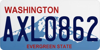 WA license plate AXL0862