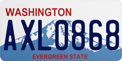 WA license plate AXL0868