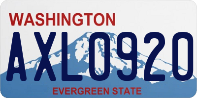 WA license plate AXL0920