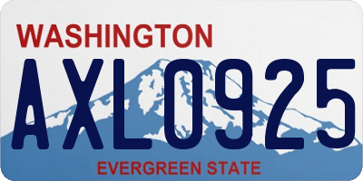 WA license plate AXL0925