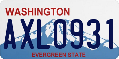 WA license plate AXL0931