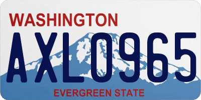 WA license plate AXL0965