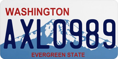 WA license plate AXL0989