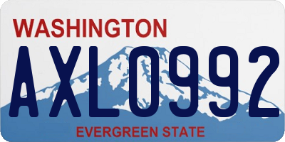 WA license plate AXL0992