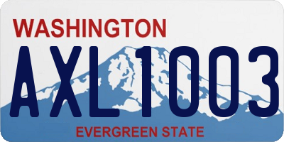 WA license plate AXL1003
