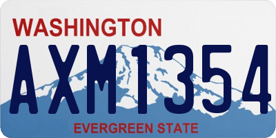 WA license plate AXM1354