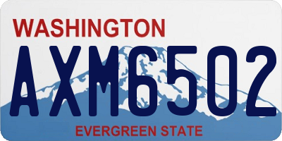 WA license plate AXM6502