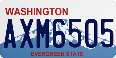 WA license plate AXM6505