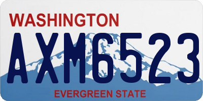 WA license plate AXM6523