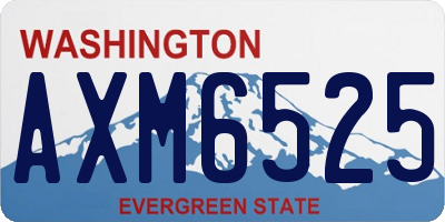 WA license plate AXM6525