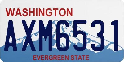 WA license plate AXM6531