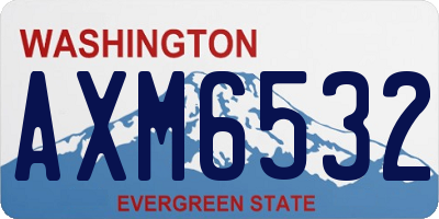 WA license plate AXM6532