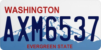 WA license plate AXM6537