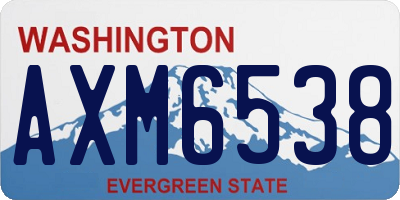 WA license plate AXM6538
