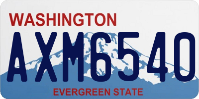 WA license plate AXM6540