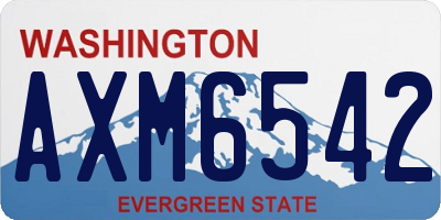 WA license plate AXM6542