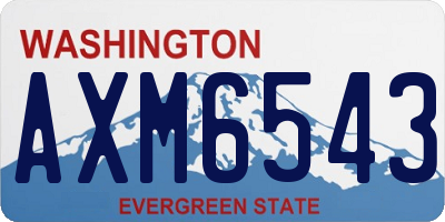 WA license plate AXM6543
