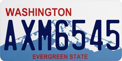 WA license plate AXM6545