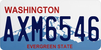 WA license plate AXM6546