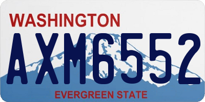 WA license plate AXM6552