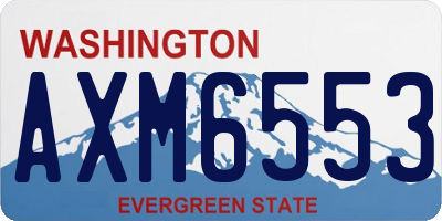WA license plate AXM6553