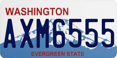 WA license plate AXM6555