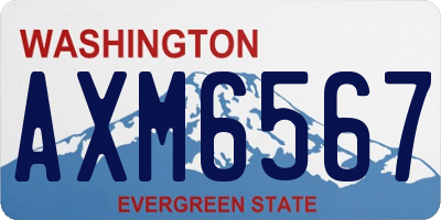 WA license plate AXM6567