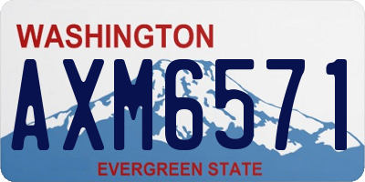 WA license plate AXM6571