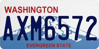 WA license plate AXM6572