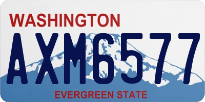 WA license plate AXM6577